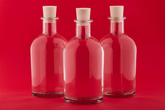 slkfactory 12 x 250 ml Leere Glasflaschen New-BOST mit Korken Verschluss Likörflasche Schnapsflasche Essigflasche Ölflasche S