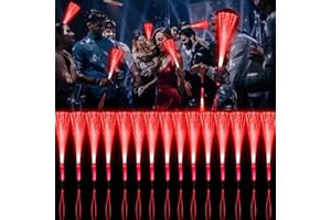 YOFOBU 30 Pack Red Fiber Optic Wands Glow Fiber Wands Bulk LED Light Up Wands with 3 Flashing Modes LED Flashing Sticks for July 4th Halloween Christmas Valentine's Day Wedding Birthday