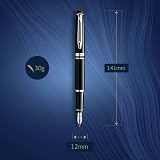 Waterman Expert Fountain Pen Gloss Black Chrome Trim Medium Nib Gift Box view 3