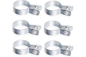 KINNAN 1-7/8'' Brace Band for Chain Link Fence, Galvanized Steel Brace Bands with Required Bolts and Nuts, for 1-7/8'' OD Pipe, Gate, Tension wire, and Barbed Wire to Terminal Posts (6 Pack)