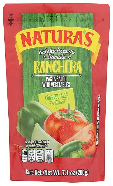NATURAS, SALSA RANCHERA PASTA SAUCE WITH VEGETABLES, 7.1...