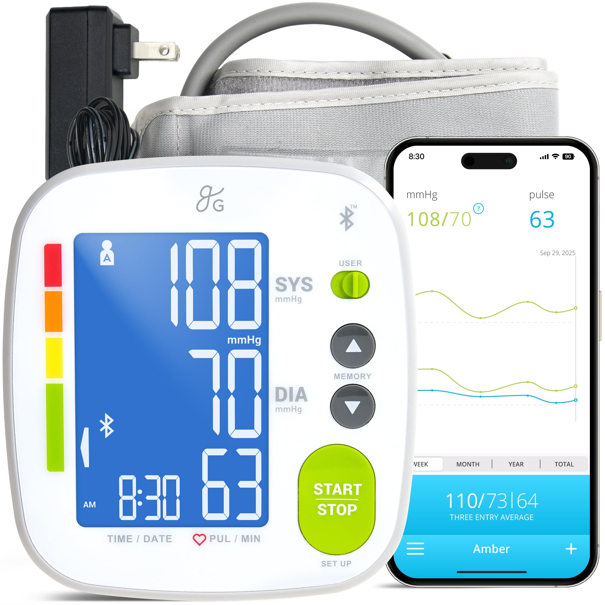 Photo 1 of ***FACTORY SEALED***Greater Goods Bluetooth Blood Pressure Monitor, Upper Arm BP Machine with Adjustable 8.7”-16.5” Cuff, iOS and Android App Compatibility, Portable with Carrying Case