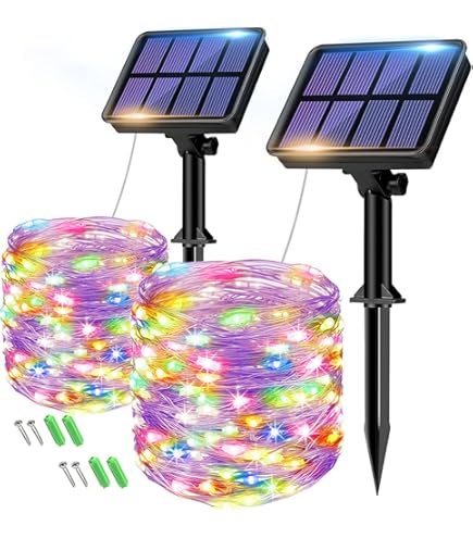 Btfarm - Cadena De Luces Solar Para Exteriores, 2 X 8 M, 80 Ledes