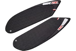 REVSOSTAR Motorcycle Tank Side Traction Pad, Anti Slip sticker ,Gas Tank Pad, Traction Side Fuel Knee Grip Decal for GSXR 600 750 ( 2006 2007) Black with Random Sticker