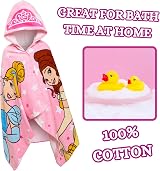 Disney Princess Hooded Towel 100% Cotton Large Poncho Kids Bath Beach Wrap view 6