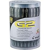 Pilot G2 Premium Gel Pens, Black Pens, Bold Point 1 mm, Tub of 48, Black