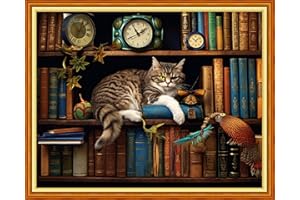 Dimensean Stamped Cross Stitch Kits Full Range of Embroidery Patterns Starter Kits for Beginners Adult or Kids DIY Cross Stitches Needlepoint Kits 11CT-Sleepy cats 16x20 inch