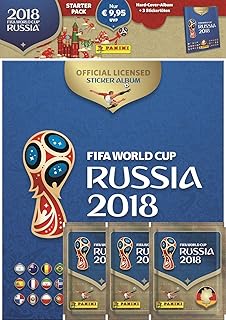 Panini - Mundial Rusia 2018 Caja con 100 Sobres - Versión importada de Alemania [Los números de los cromos de la versión importada Pueden no coincidir con el álbum de la versión