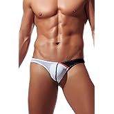 Newsywell Men's Ice Silk Thong Bikini Low Rise Soft Briefs Underwear