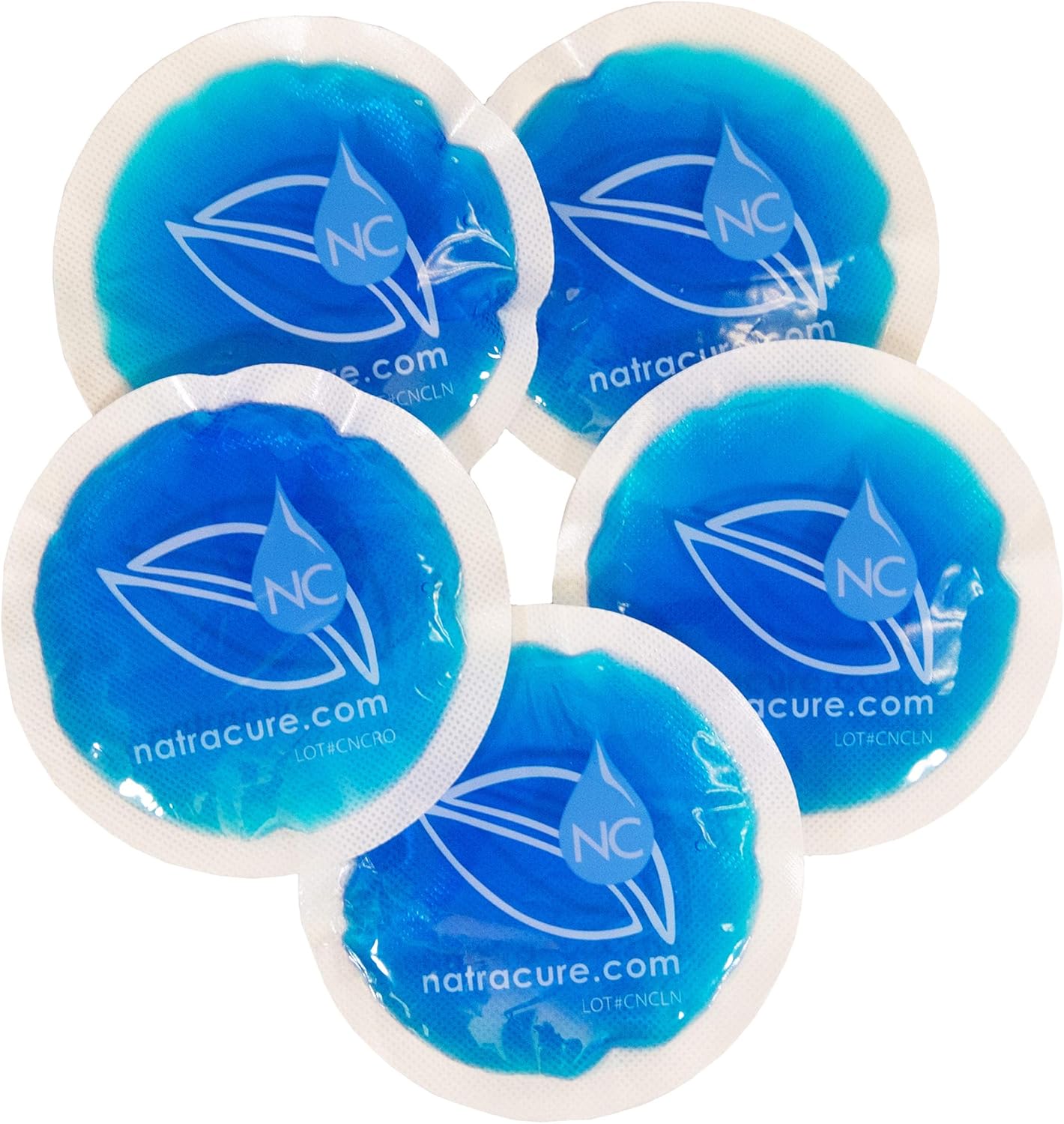 NatraCure 4" Circle Gel Ice Packs - 5 Pack Blue (Small Reusable Round Gel Cold Packs for kids injuries, breastfeeding, wisdom teeth, first aid, headaches, sinus and pain relief, tired eyes, arthritis): Health & Personal Care
