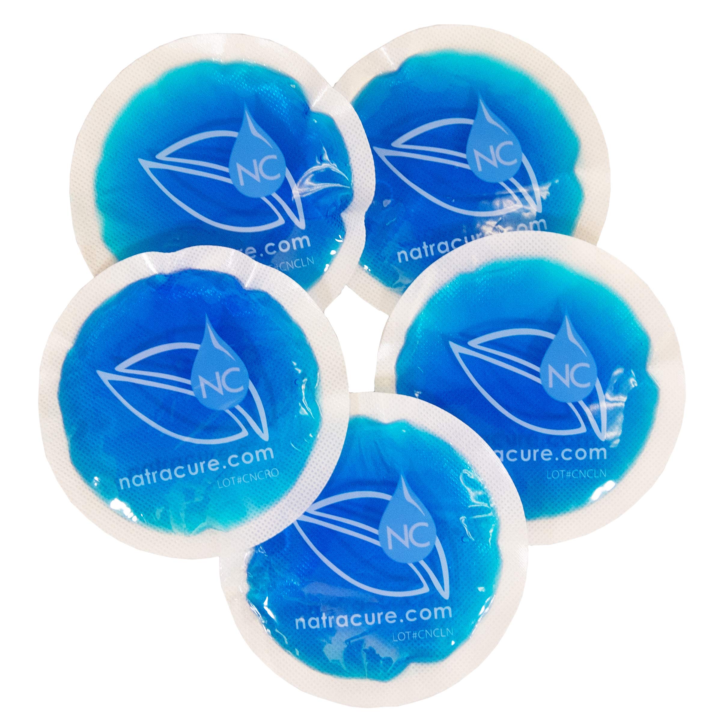 NatraCure 4" Circle Gel Ice Packs 5 Pack Blue (Small Reusable Round