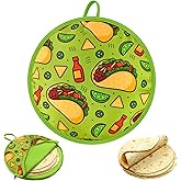 ABCKEY 12 Inch Tortilla Warmer Pouch, Zippered Fabric Tortilla Warmer to Keep Food Warm for Tortillas, Tacos, Naan and Pizza Rolls up to One Hour