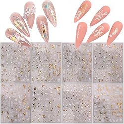 Gold Flowers Nail Art Stickers, Lace Flower Leaf