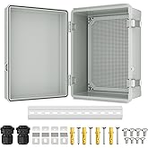 Joinfworld Outdoor WiFi Enclosure 15.7x11.8x7.1 Weatherproof Electrical Box Stainless Steel Latch Hinged Nema 4 Enclosure for