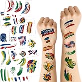 Soccers Football Temporary Tattoos Stickers- 8 Sheets Soccer Pre-Cut Game Day Party Favors Decorations, Face Tattoos Stickers, Sports Theme Birthday Party Supplies, Football Game Day Accessories