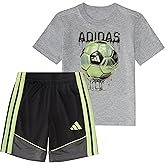 adidas baby-boys Two-piece Short Sleeve Printed Graphic T-shirt and Shorts Clothing Set