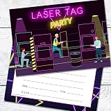 Olivia Samuel 20 x Laser Tag Party Invites A6 Cards with Envelopes view 5