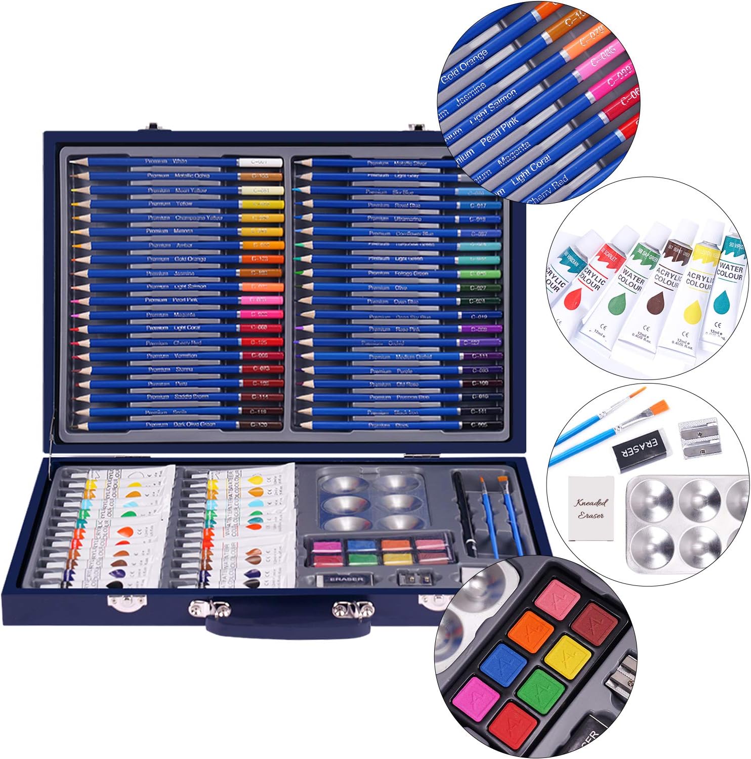 101 Piece Deluxe Art Set with 2 Drawing Pads,1 Wooden Drawing Easel with Drawer, Art Supplies, Painting & Drawing Set That Contains All The Additional Supplies You Need to Get Started,Teens and Adults: Arts, Crafts & Sewing