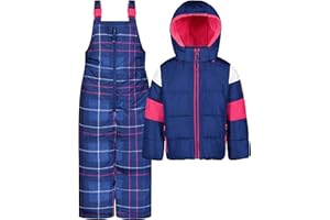 Jessica Simpson girls Two-piece Insulated Winter Snowsuit With Hooded Jacket and Ski Bib Overalls