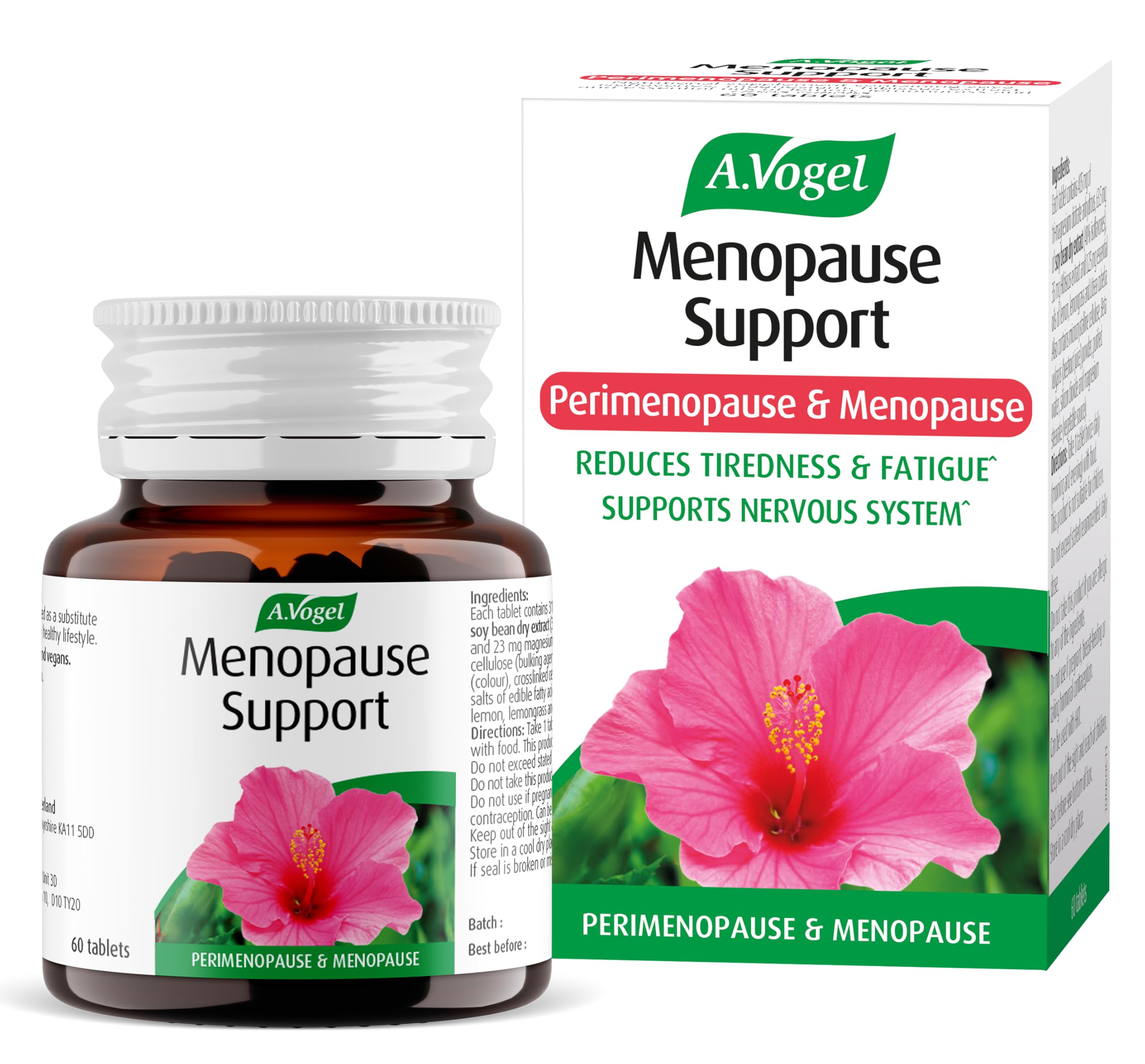 A.Vogel Menopause Support | Menopause Supplement | Support for Perimenopause & Menopause Symptoms | Soy Isoflavones, Magnesium & Hibiscus | 60 Tablets