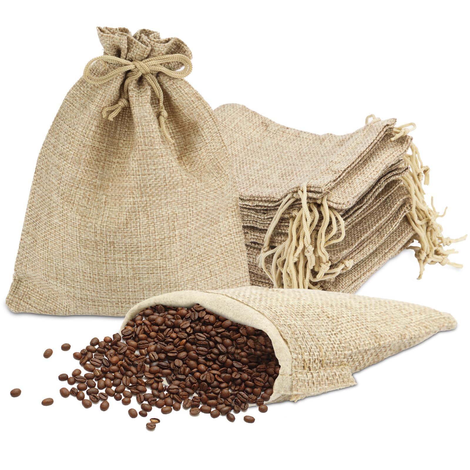 Lonely Hessian Drawstring Bags 13x18cm - 30pcs Jute Bags for Wedding Party, Jewelry DIY Craft