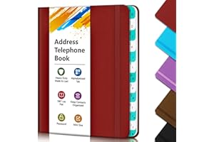 BLESWIN Address Book with Alphabetical Tabs, Hardcover Address Book for Record Contacts, Small Address Book to Store All Your