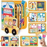 hahaland Busy Book Preschool Learning Activities, First Day of School Gifts | Activity Books for Toddlers 1-4, Montessori Toys 2 Year Old Boy Girl Birthday Gift Preschool Must Haves Busy Board Ages 2-4