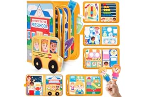 hahaland Preschool Busy Books for Toddlers 2-4 - Montessori Toddler Busy Board for 2 3 Year Old, 20 in 1 Quiet Book Education
