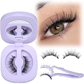 Lanflower Magnetic Eyelashes with Applicator, Mangetic Eyelashes Natural Look, Wispy Magnetic Lashes, No Glue Needed Magnetic Eyelashes, Strong Hold, Reusable, Waterproof, Cat Eye, No Irritation