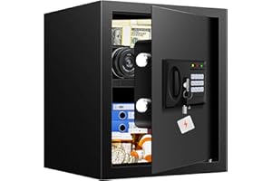VIDXCVIT 2.3 Cuft Fire proof Safes for HOME USE, Digital Security Safe Box with Programmable Keypad and Spare Keys, Safety Box for Home Office Business, Document Safe for Money Medicine Valuables