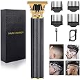 Hilandkom Hair Clippers for Mens Zero Gapped Cordless Hair Trimmer T-Blade Trimmer Professional Haircut & Grooming Kit Rechargeable Edgers Clippers Hair Trimmer Shaver Cutting Kit (Black)