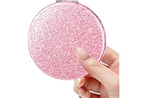 Compact Mirror, Pocket Mirror, Acedada Small Mirror for Purse, Portable Travel Makeup Mirror, Folding Handheld Double-Sided 1x/2x Magnifying Pocket Mirror for Women Girl - Pink