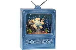 LEYUPEAK Sea Turtle Decor Glitter Snow Globe - Lighted Ocean Decoration for Home, TV Snow Globe Lantern with 6-Hour Timer, Perfect for Nautical Themed Birthdays and Ocean Lover Gifts