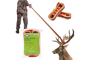 GearOZ Deer Drag Ropes with Harness, 2PCS Durable Deer Hunting Pull Strap 76" Reflective Orange Strap with Sturdy Handle, Easy to Use Deer Hunting Gift for Hunter/Men, Ideal Hunting Gear Accessories