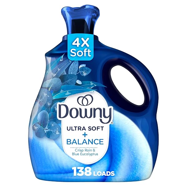 DOWNY ULTRA SOFT FABRIC SOFTENER LIQUID, BALANCE, CRISP RAIN AND BLUE EUCALYPTUS, 93 FL OZ, 138 LOADS