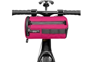 ALMSTHRE Signature Bar Bag – Passion Pink | Hard-Shell Bike Handlebar Bag with Waterproof Zippers & Adjustable Straps | Lightweight Bicycle Handlebar Bag, Compatible with Road, Gravel & MTB Bikes