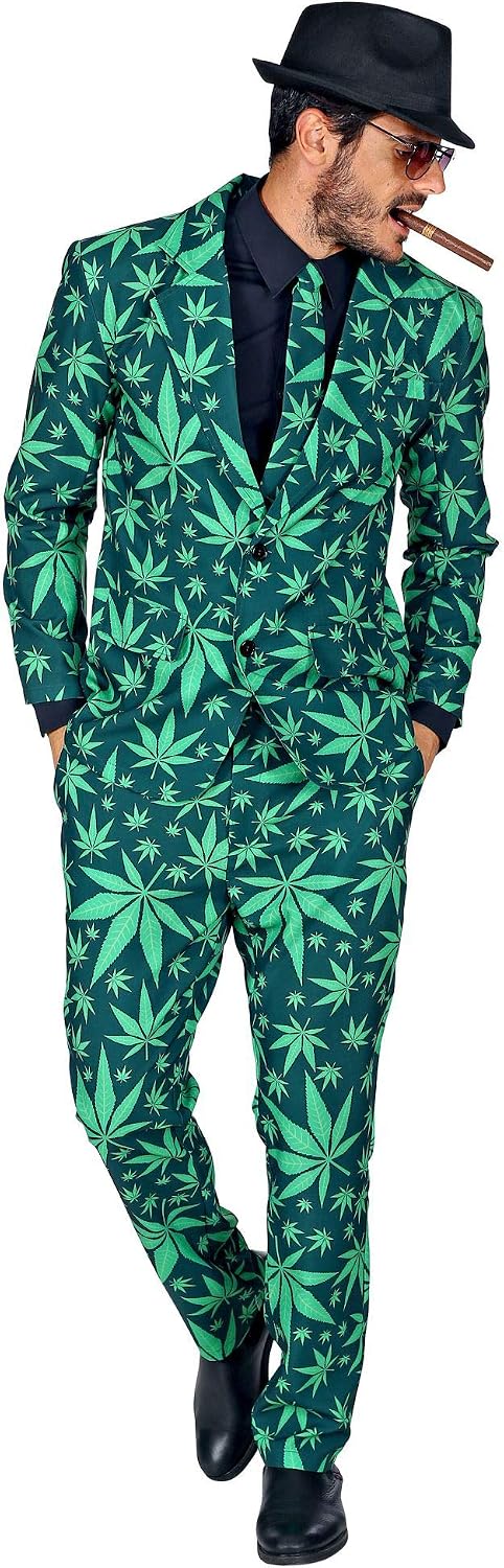 WIDMANN 09371 The Ganja Style Outfit, Men, Green, S - Image 3