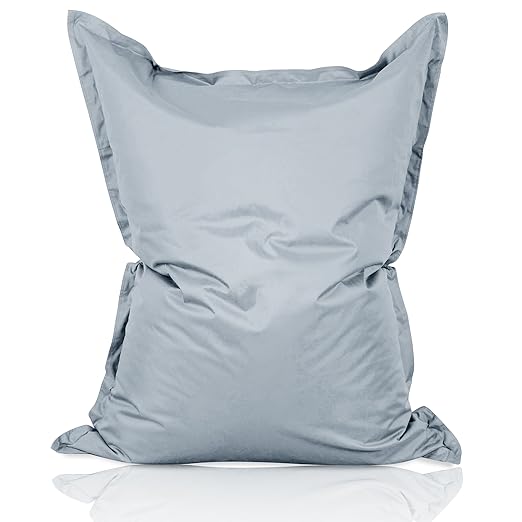 Lumaland Luxury Riesensitzsack XXL Sitzsack 380l Füllung 140 x 180 cm Indoor Outdoor Stahlgrau