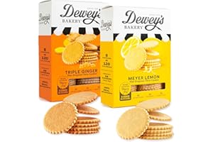 Dewey's Bakery Meyer Lemon & Triple Ginger Moravian Style Thin Cookies Variety Pack, Bakery Fresh with Real Simple Ingredients, Low Calorie Snack, No Artificial Flavors, 9oz (Pack of 2)