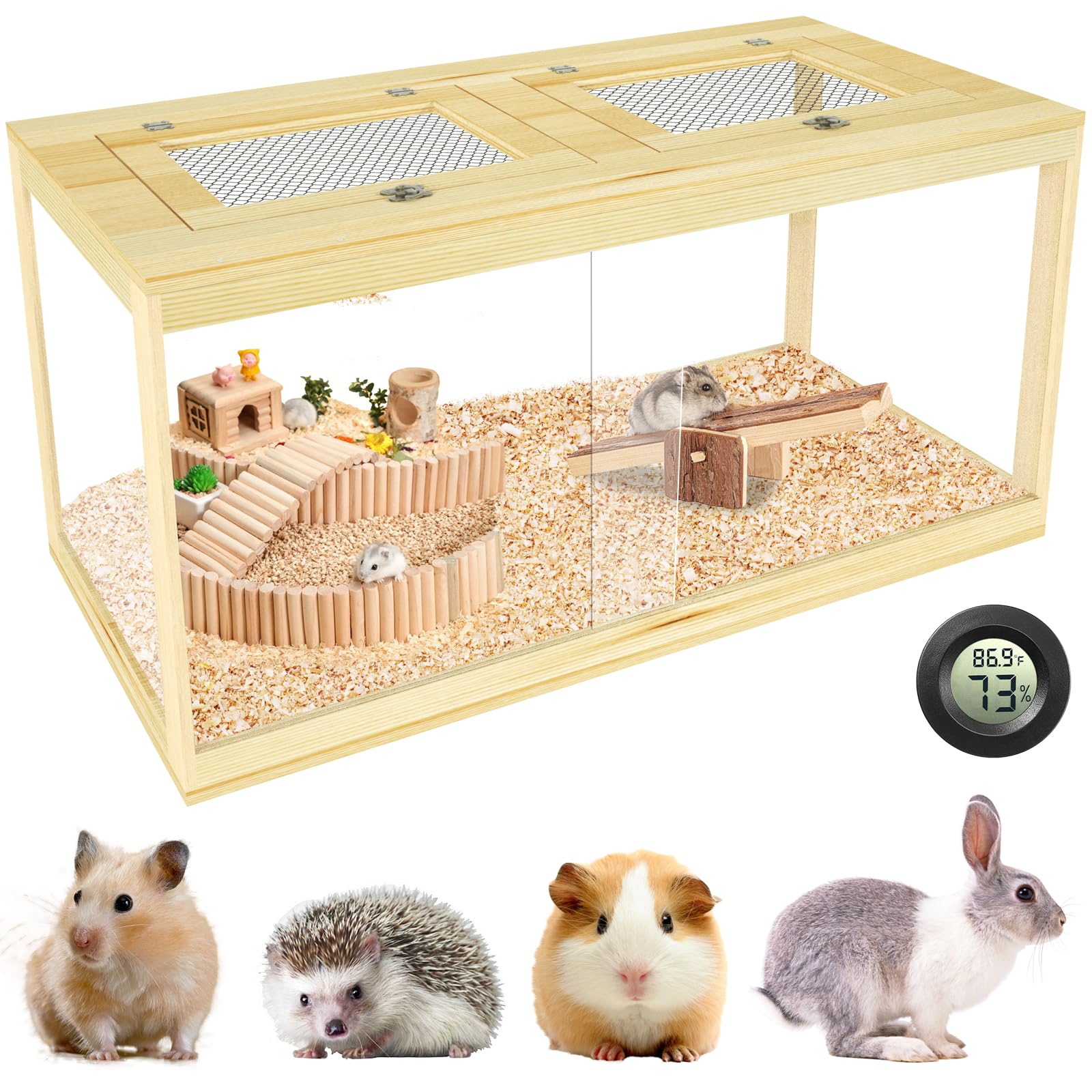 Image result for Large Hamster Cage 40", Lockable Sliding Door Gerbil Cage, Dwarf ...
