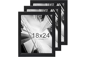 KTKDE Studio Gallery 18x24 Select Poster Frame Set of 3, Black Wooded frame Display Poster, Posters & Art Prints for Artwork Wall Vertical or Horizontal Display best gift