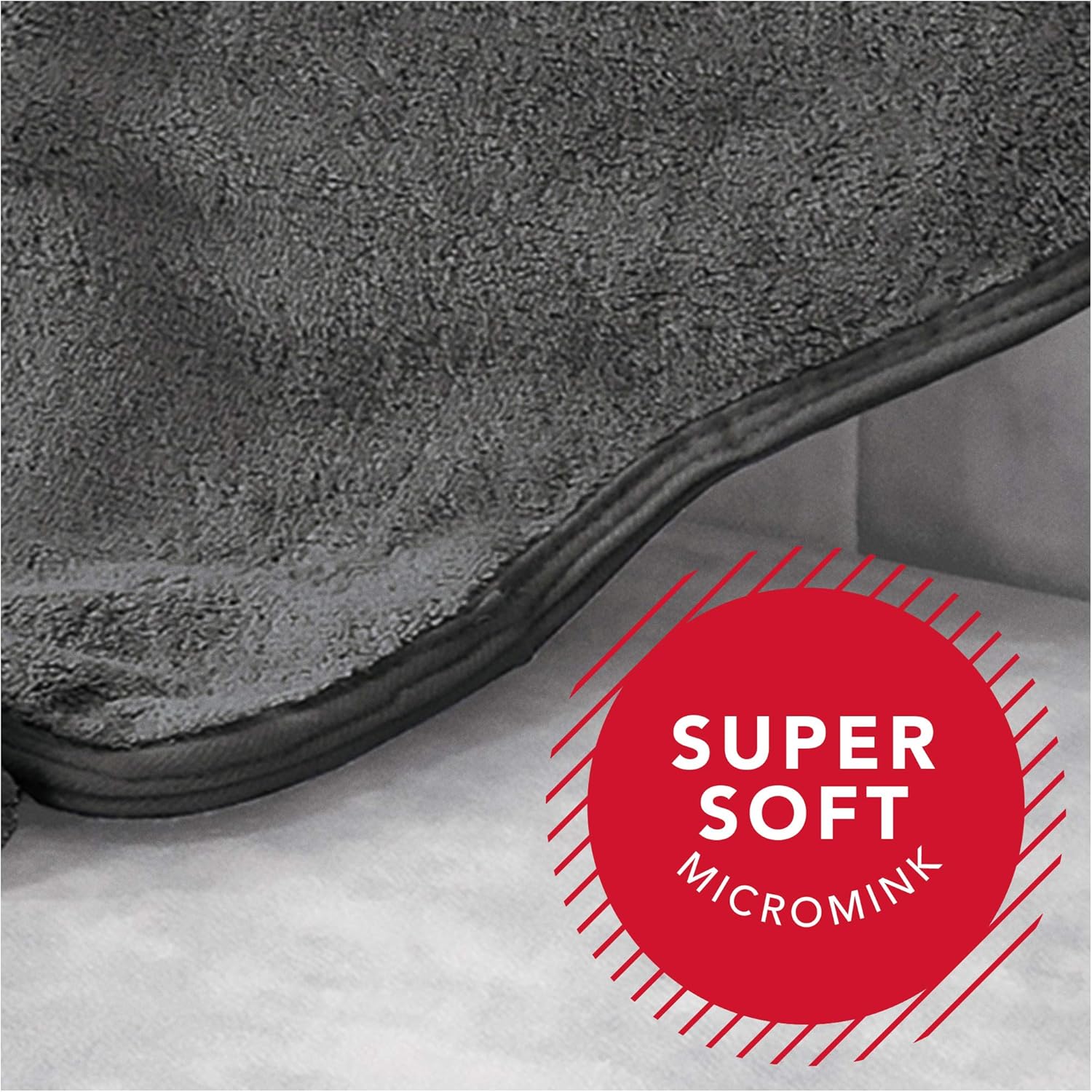 Sunbeam Heating Pad Back Wrap with Adjustable Strap | Contoured for Back Pain Relief | 4 Heat Settings with 2 Hour Auto Off | 23 x 15 Inch, Slate Grey: Health & Personal Care