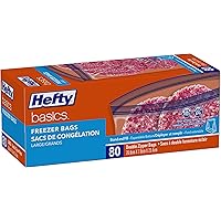 Hefty Basics Freezer Bags/Food Bags Large 80-count