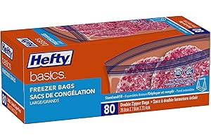 Hefty Basics Freezer Bags/Food Bags Large 80-count
