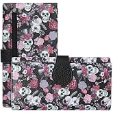 GOIACII Women's Wallet RFID Blocking Large Capacity Card Holder Ladies Phone Clutch Travel Long Purse Skull Goth