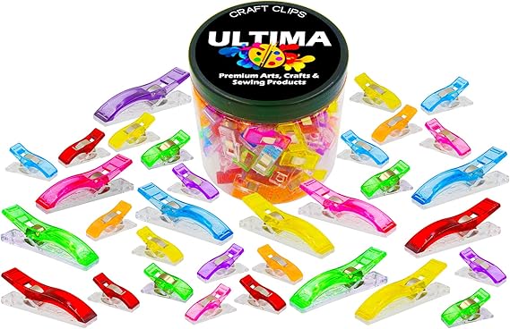 NACTECH 120Pcs Clips para Costur Craft Clips 4 Tamaños 9 Colores Clips