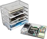 EasyPAG 5 Tier Metal Mesh A4 Desk Tray File Holder Organizer Silver view 2