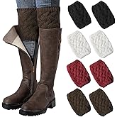Clothirily Boot Socks for Women, Winter Warm Boot Cuffs, Knitted Short Leg Warmers Boot Topper Socks