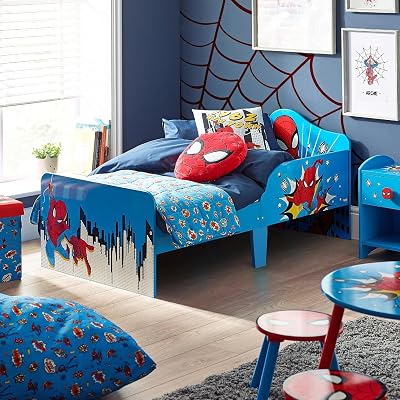 Disney Spider-Man Toddler Bed, Engineered Wood, Guarded Sides, 140x70cm