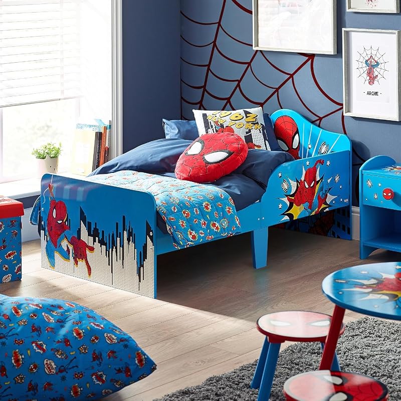 Disney Spider-Man Toddler Bed, Engineered Wood, Guarded Sides, 140x70cm